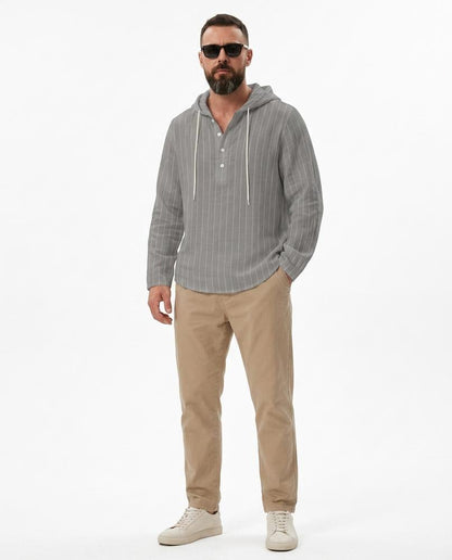 Talbos Closet - Rinav | Striped Hooded Shirt Men