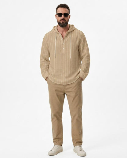 Talbos Closet - Rinav | Striped Hooded Shirt Men