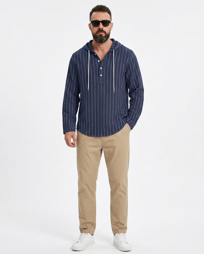 Talbos Closet - Rinav | Striped Hooded Shirt Men