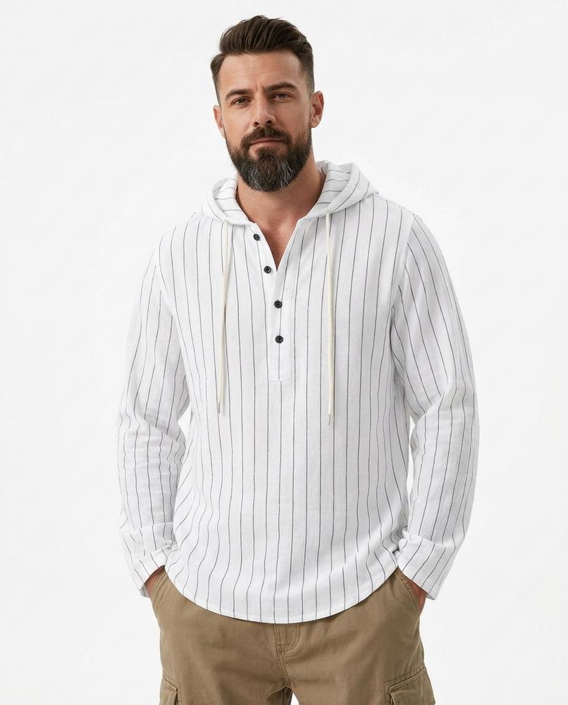 Talbos Closet - Rinav | Striped Hooded Shirt Men
