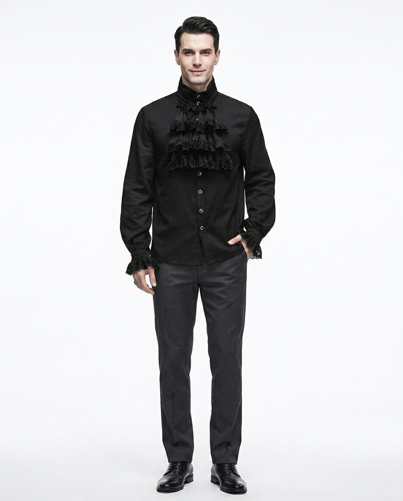 Talbos Closet - Mimin | Ruffled Stand-Collar Shirt Men