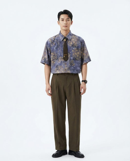 Talbos Closet - Almon | Patterned Short-Sleeved Shirt Men