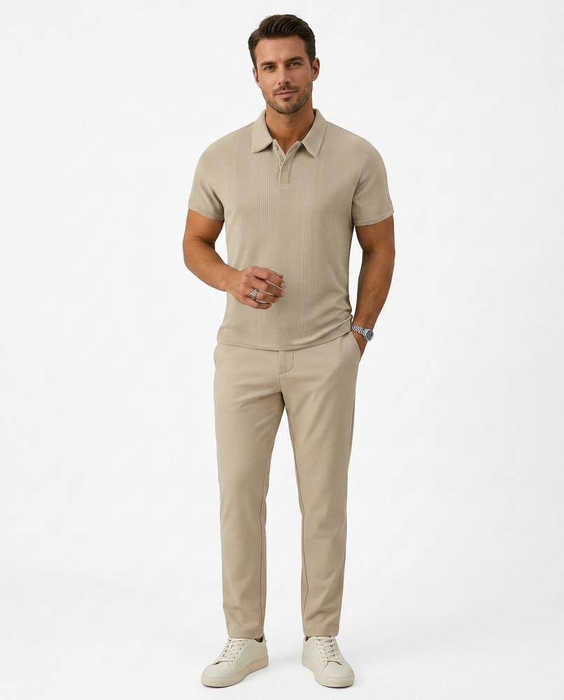 Talbos Closet - Nedan | Ribbed Knitted Polo Shirt Men