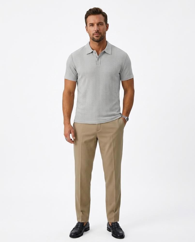 Talbos Closet - Nedan | Ribbed Knitted Polo Shirt Men