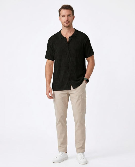 Talbos Closet - Catir | Textured Button-Up Shirt Men
