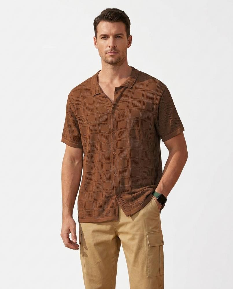 Talbos Closet - Catir | Textured Button-Up Shirt Men