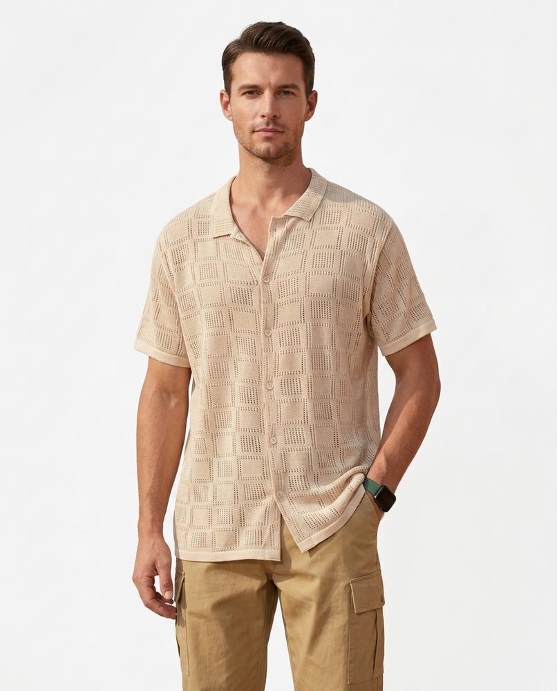 Talbos Closet - Catir | Textured Button-Up Shirt Men