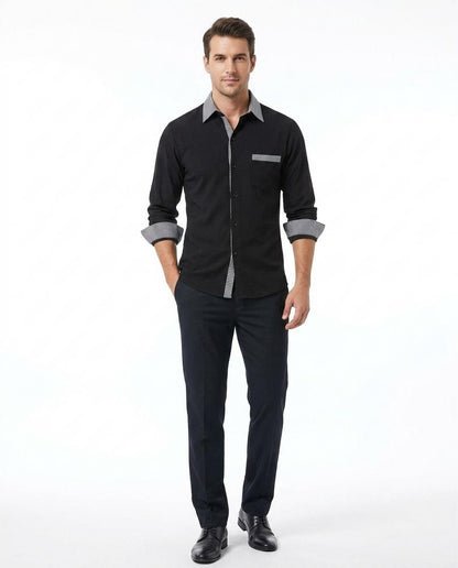 Talbos Closet - Alnav | Slim-Fit Contrast-Trim Shirt Men