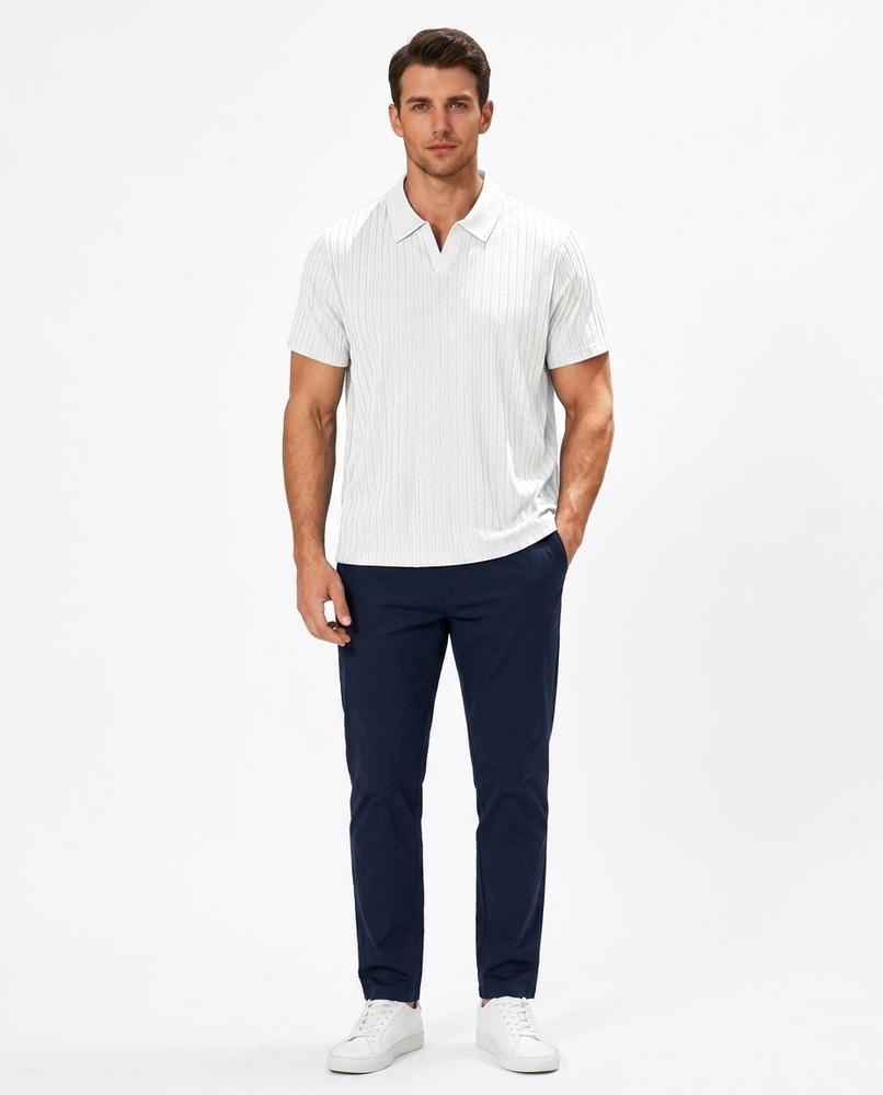 Talbos Closet - Kedar | Ribbed Short-Sleeved Polo Shirt Men