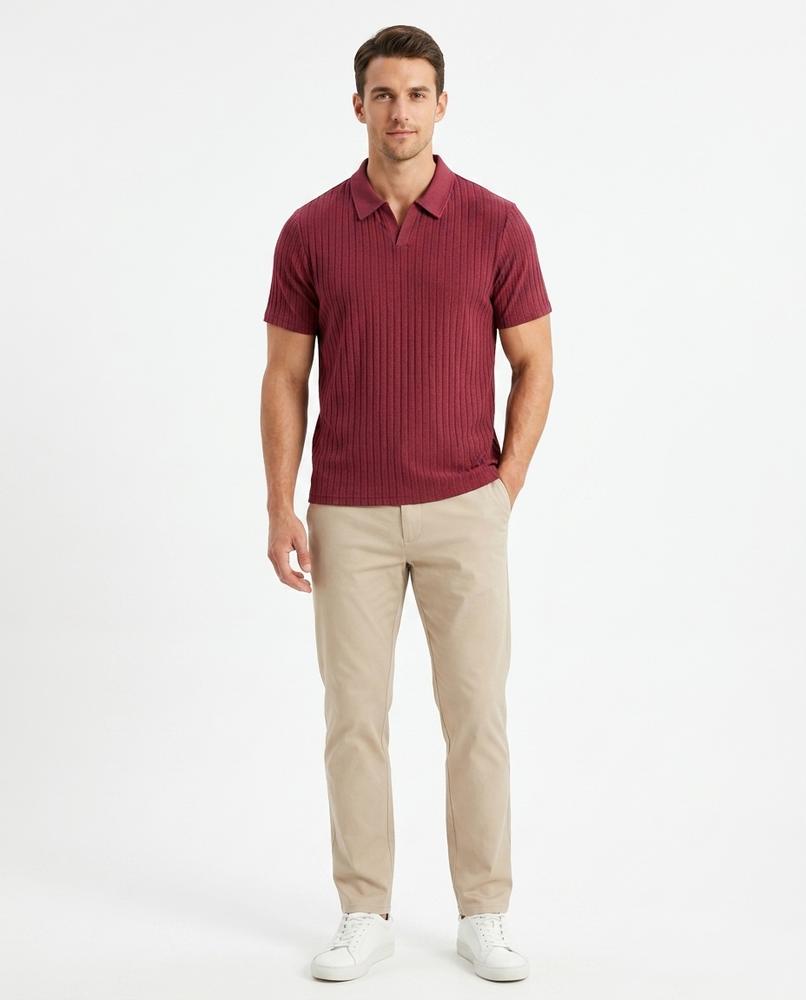 Talbos Closet - Kedar | Ribbed Short-Sleeved Polo Shirt Men