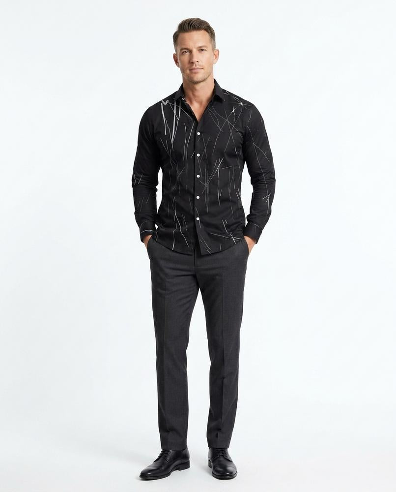 Talbos Closet - Tanor | Patterned Slim Fit Shirt Men