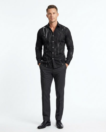 Talbos Closet - Tanor | Patterned Slim Fit Shirt Men