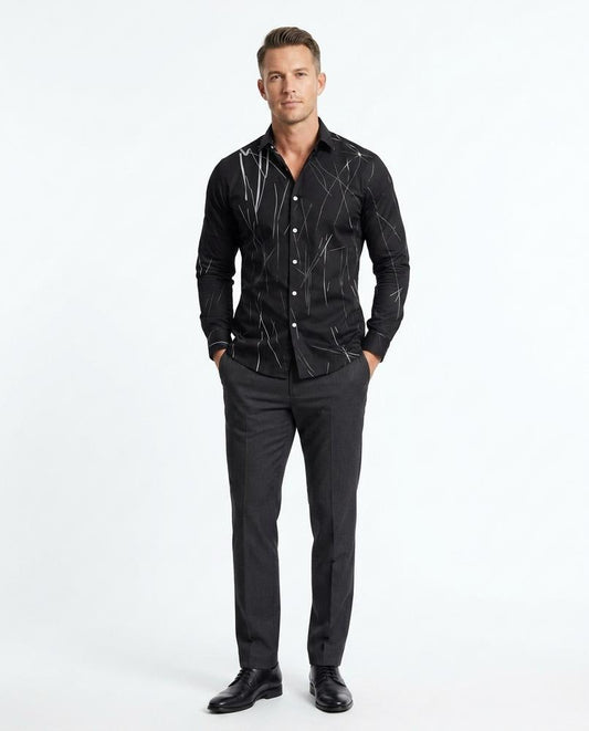 Talbos Closet - Tanor | Patterned Slim Fit Shirt Men