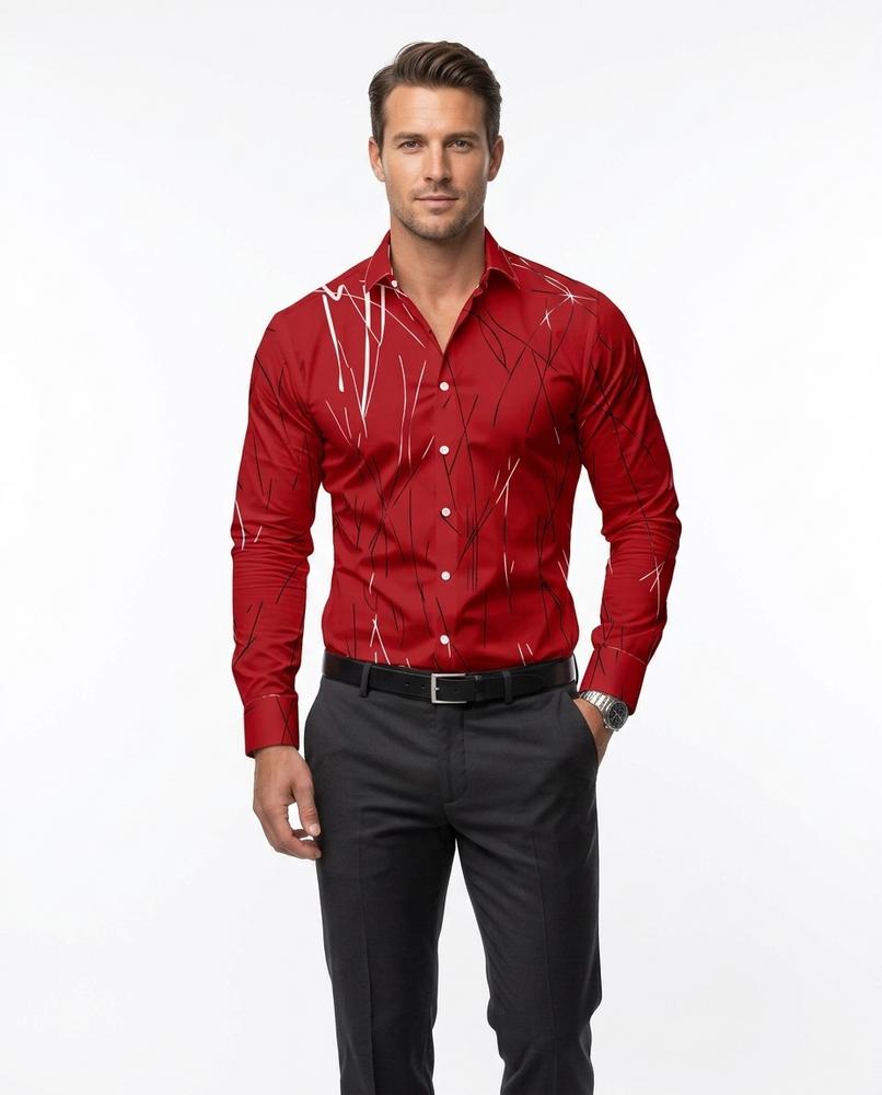 Talbos Closet - Tanor | Patterned Slim Fit Shirt Men